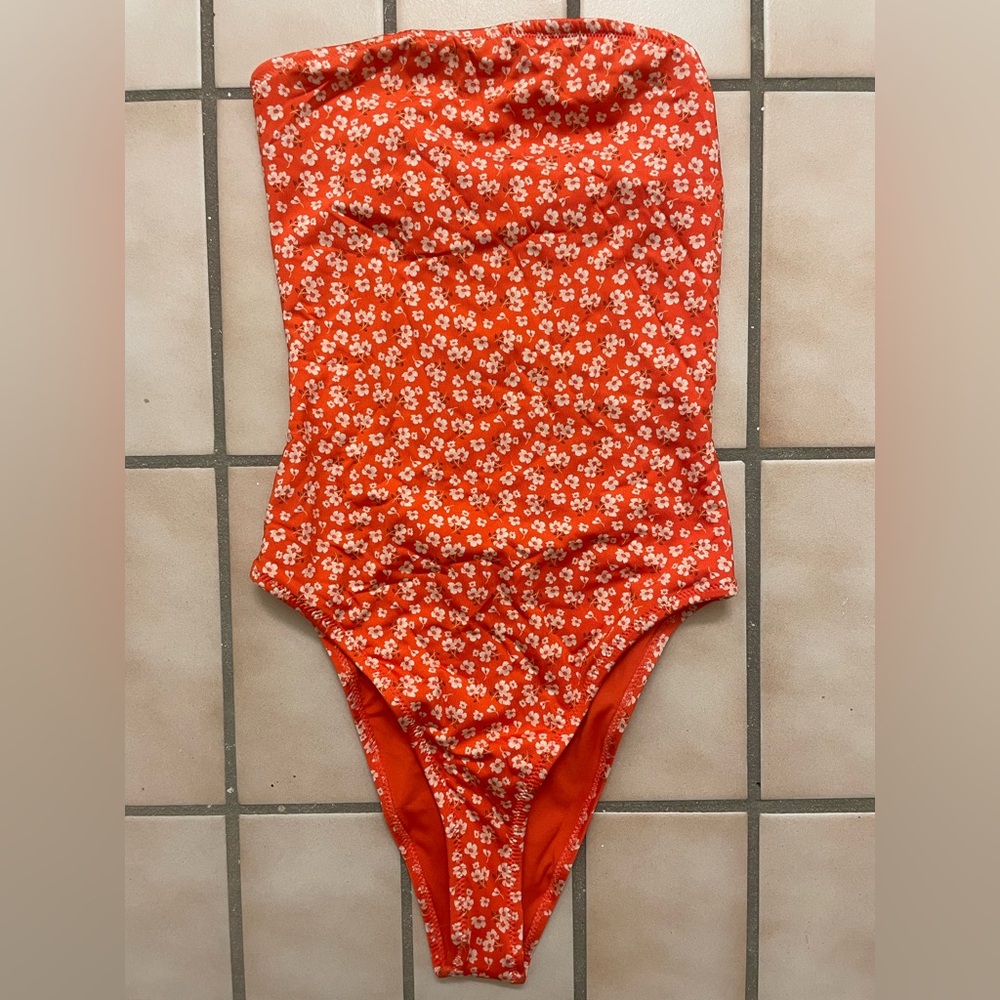 Rhythm Floral Strapless One Piece Swimsuit